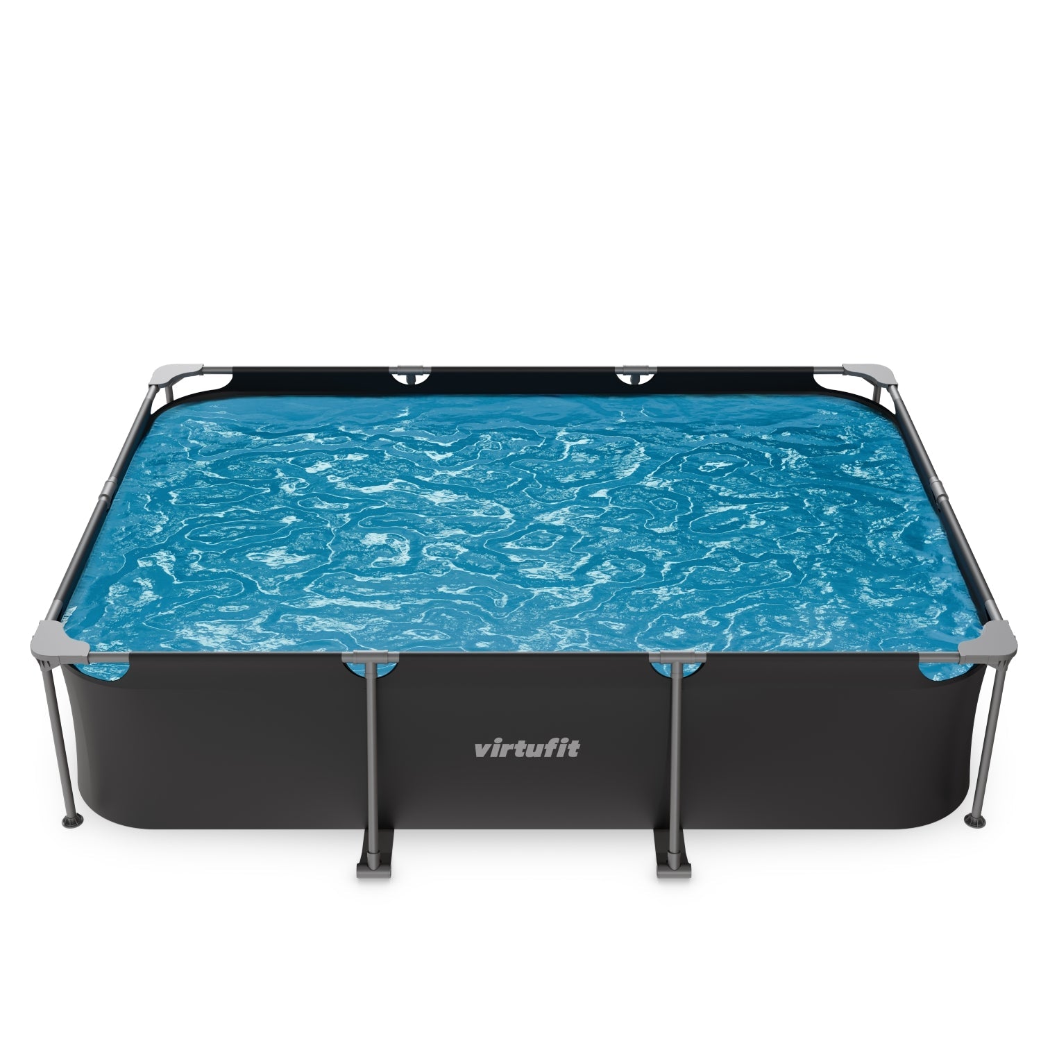 VirtuFit Rechthoekig Zwembad - 300 x 210 x 66 cm - Antraciet