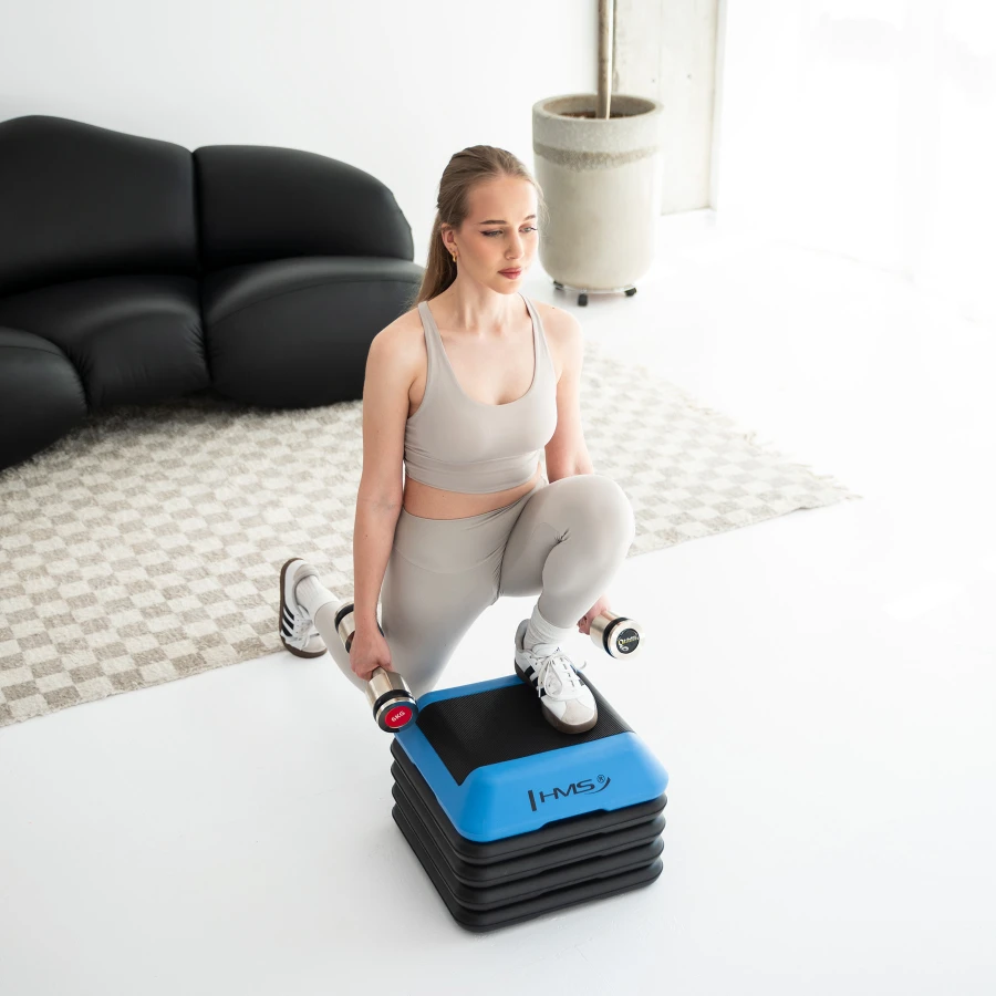 HMS Fitness Mini Aerobic Step - Zwart/Blauw