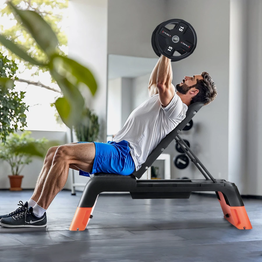 HMS Fitness Verstelbare Fitness Step Pro - Aerobic Stepper - Zwart/Oranje