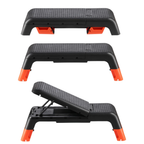 HMS Fitness Verstelbare Fitness Step Pro - Aerobic Stepper - Zwart/Oranje
