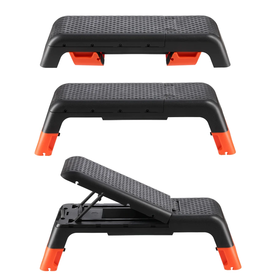 HMS Fitness Verstelbare Fitness Step Pro - Aerobic Stepper - Zwart/Oranje