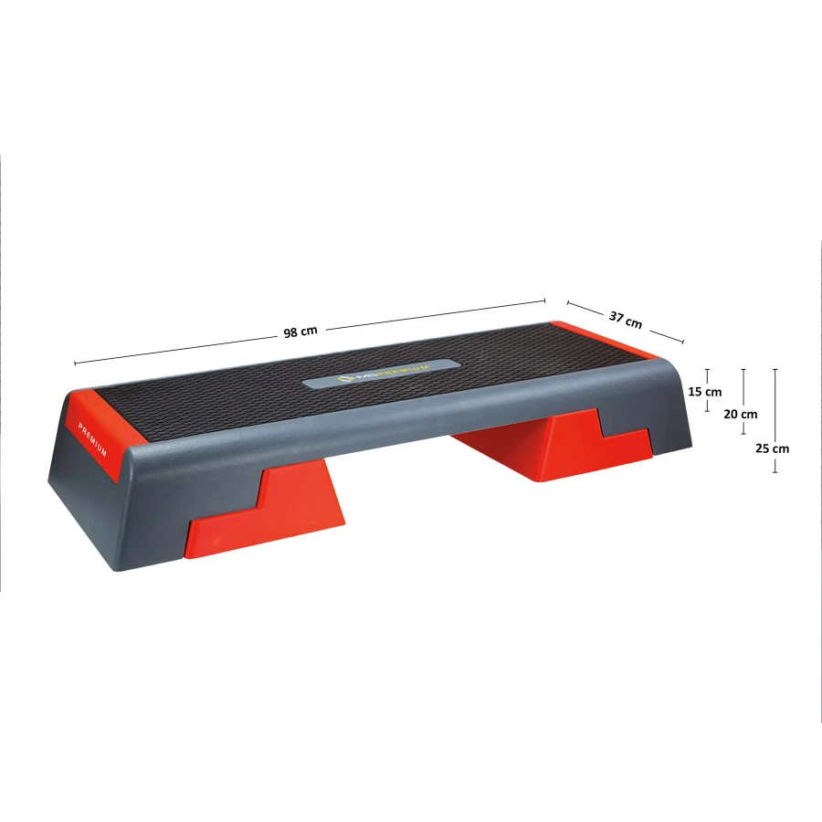 HMS Fitness Premium Aerobic Step - Zwart/Rood