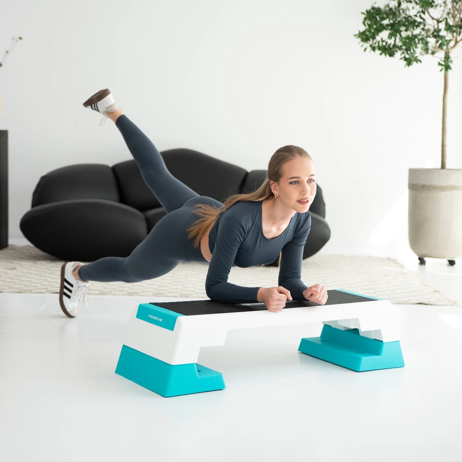HMS Fitness Premium Aerobic Step - Wit/Blauw