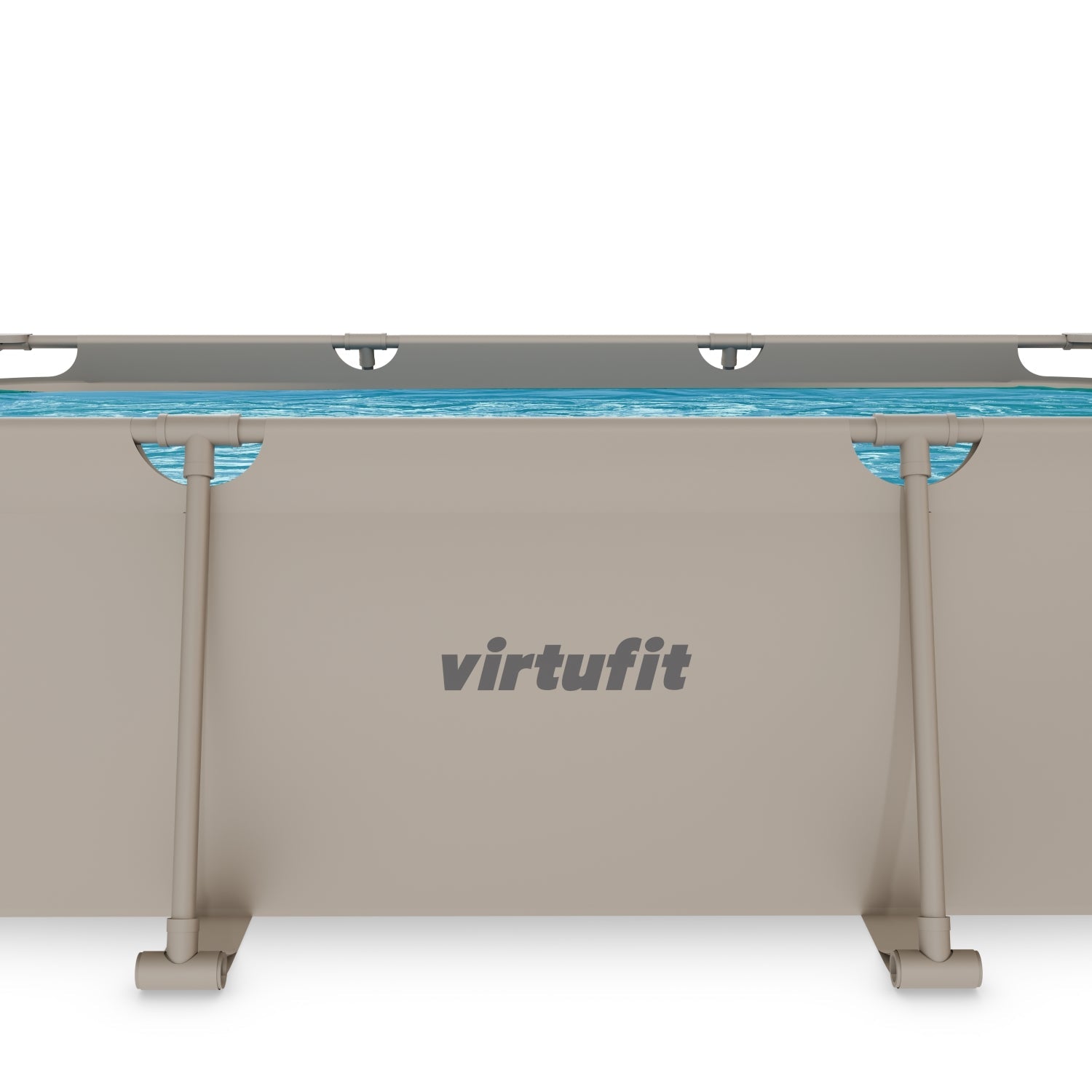 VirtuFit Rechthoekig Zwembad - 300 x 210 x 66 cm - Beige - Inclusief Filterpomp