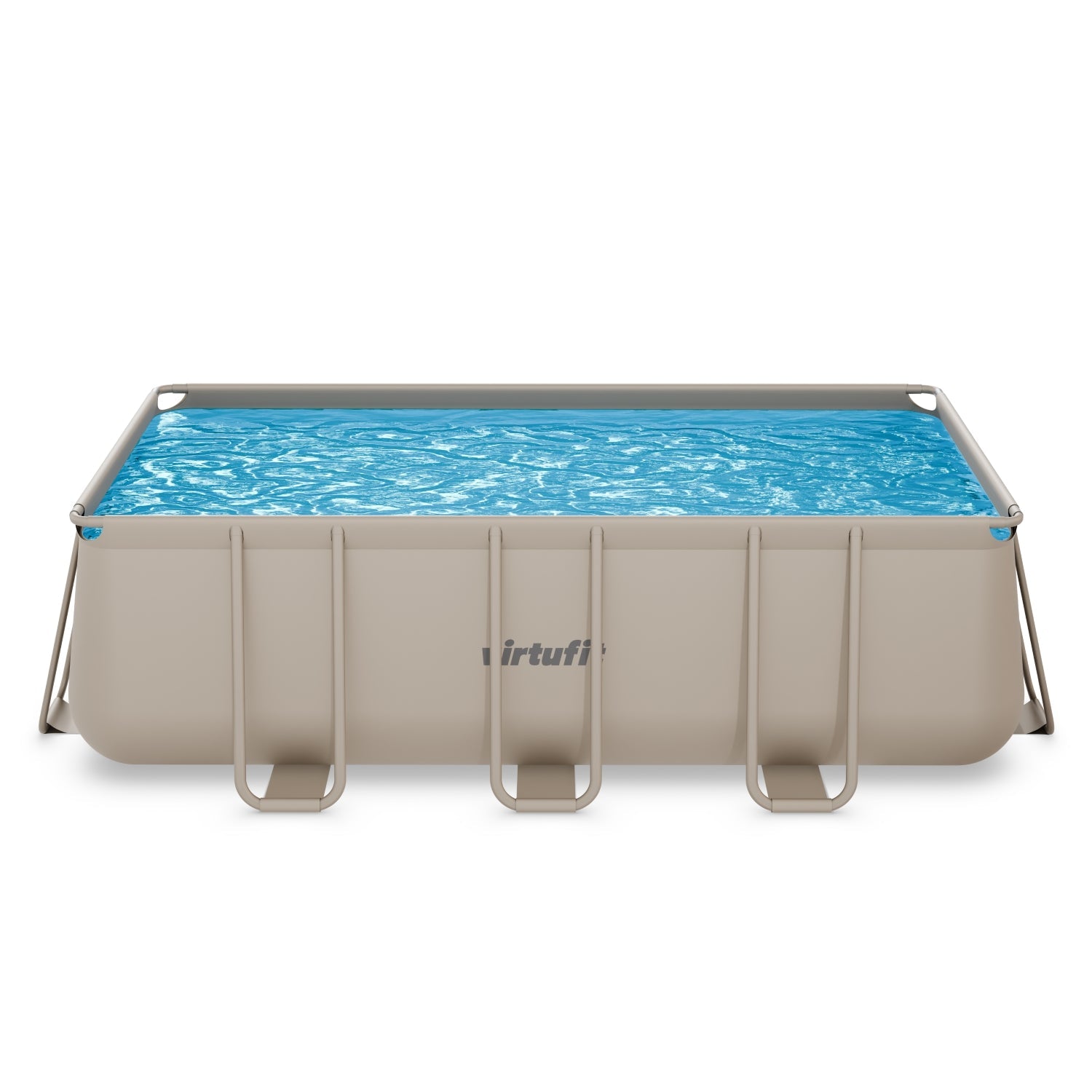 VirtuFit Rechthoekig Zwembad 400 x 200 x 122 cm - Beige - Inclusief Filterpomp