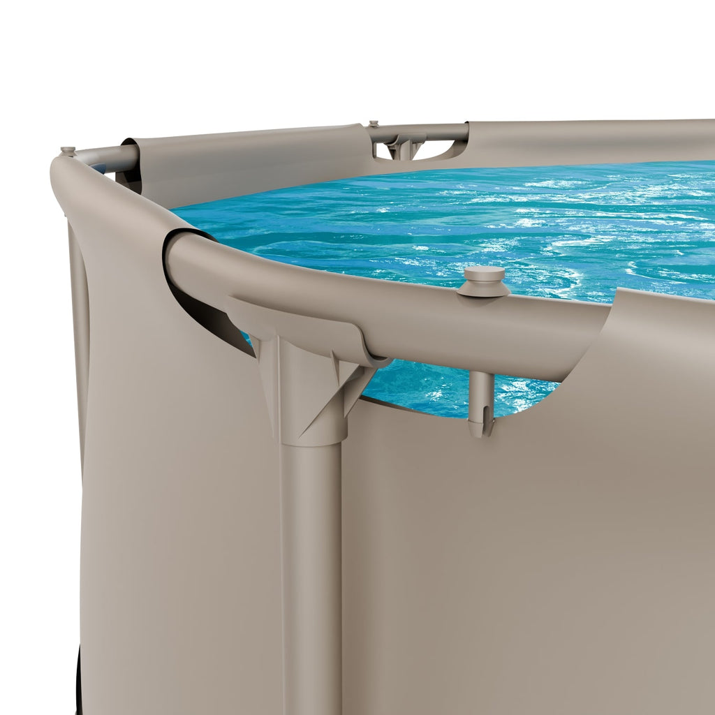 VirtuFit Rond Zwembad - Ø244 x 76 cm - Beige - Inclusief Filterpomp