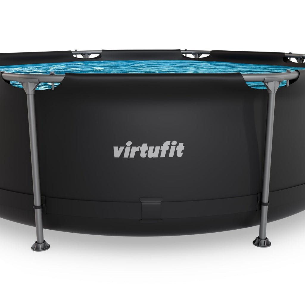 VirtuFit Rond Zwembad - Ø244 x 76 cm - Antraciet - Inclusief Filterpomp