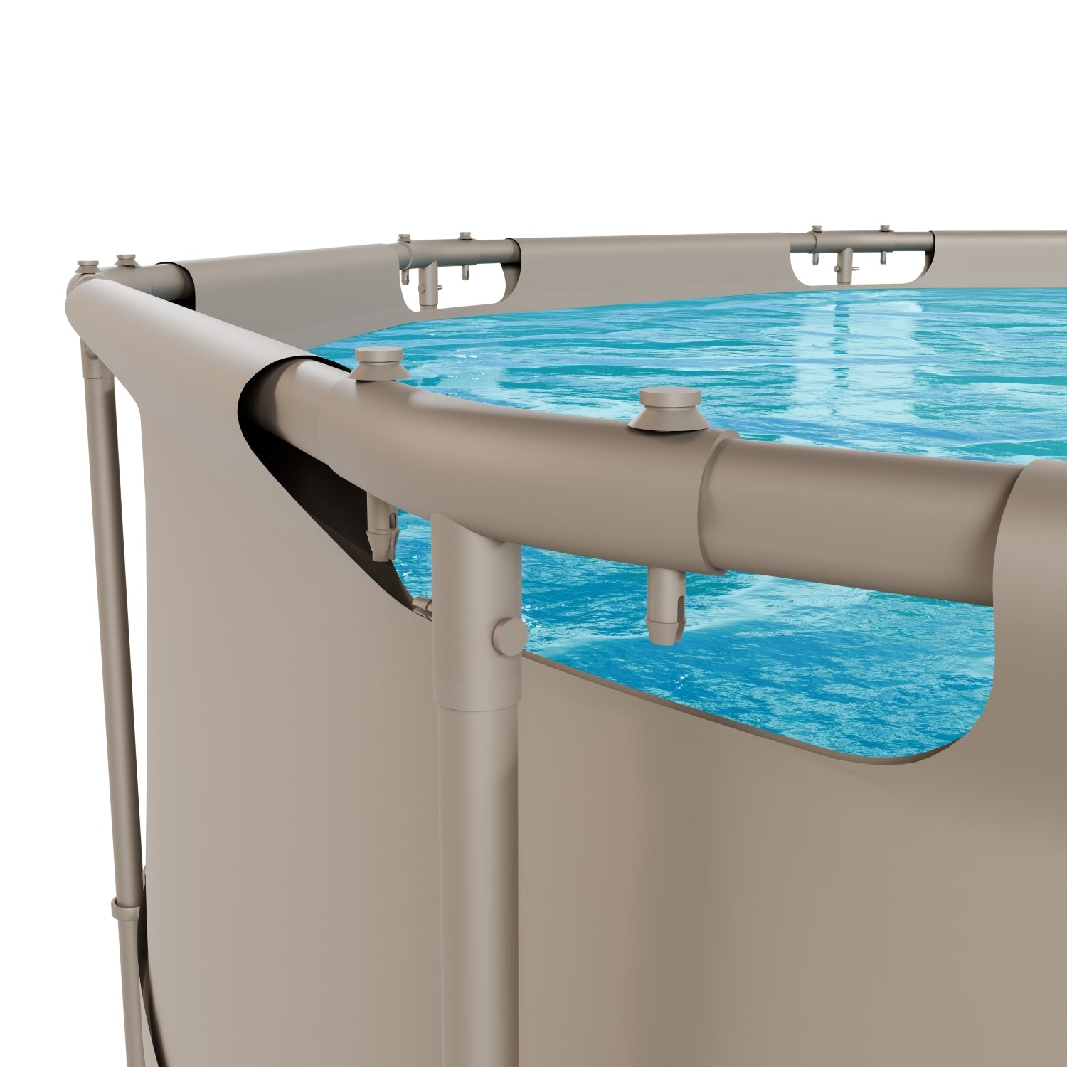 VirtuFit Rond Zwembad - Ø366 x 100 cm - Beige - Inclusief Filterpomp