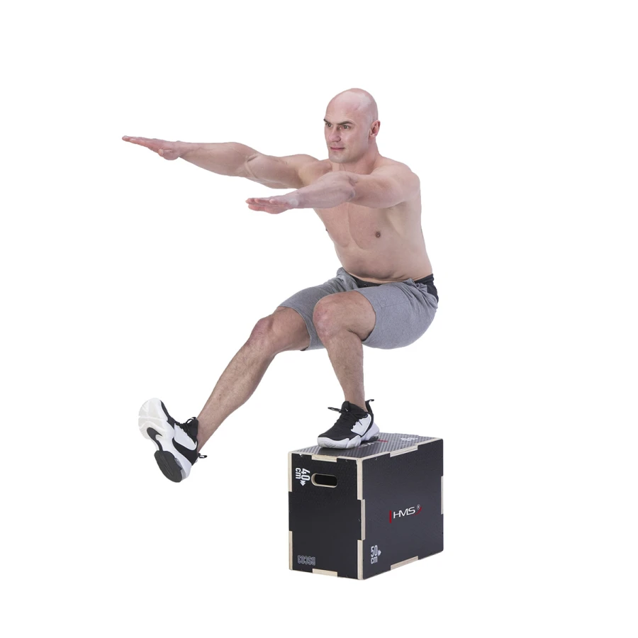 HMS Fitness Plyobox Hout - 50 x 40 x 30 cm - Zwart