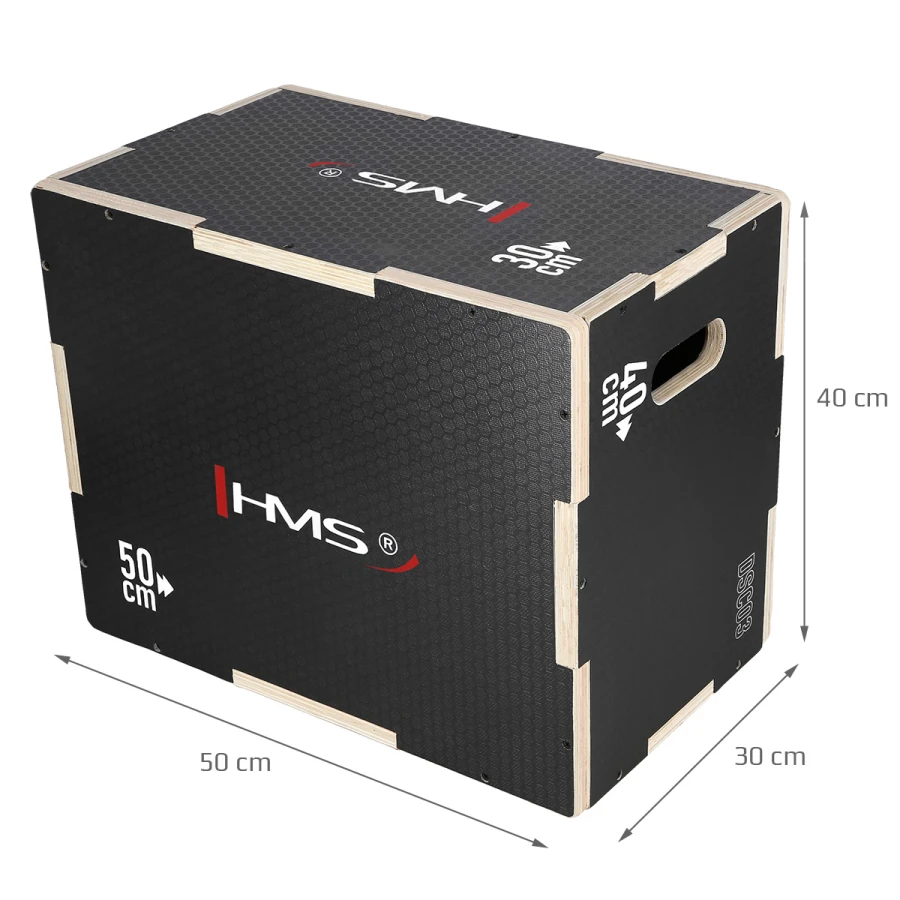 HMS Fitness Plyobox Hout - 50 x 40 x 30 cm - Zwart
