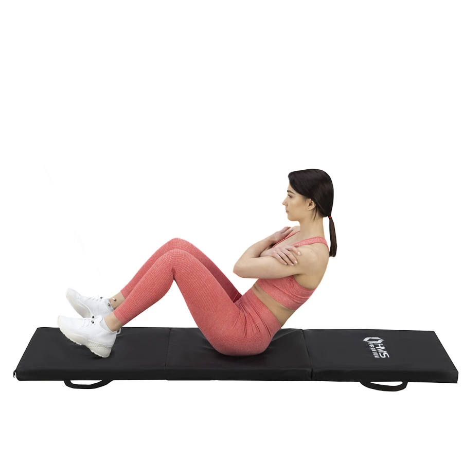 HMS Premium Opvouwbare Fitness Mat - Zwart
