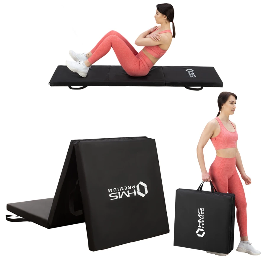 HMS Premium Opvouwbare Fitness Mat - Zwart