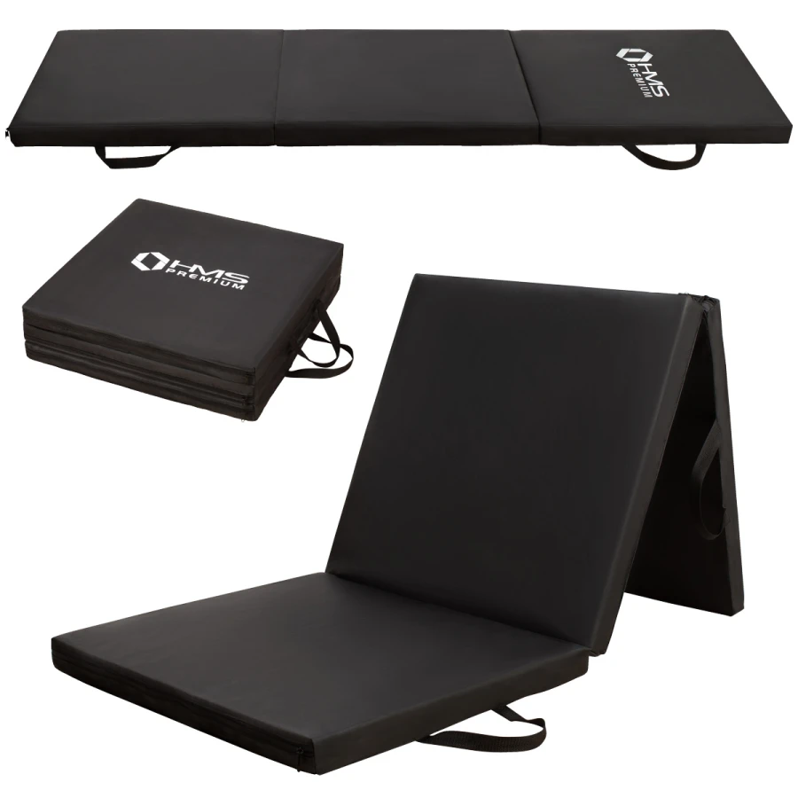 HMS Premium Opvouwbare Fitness Mat - Zwart