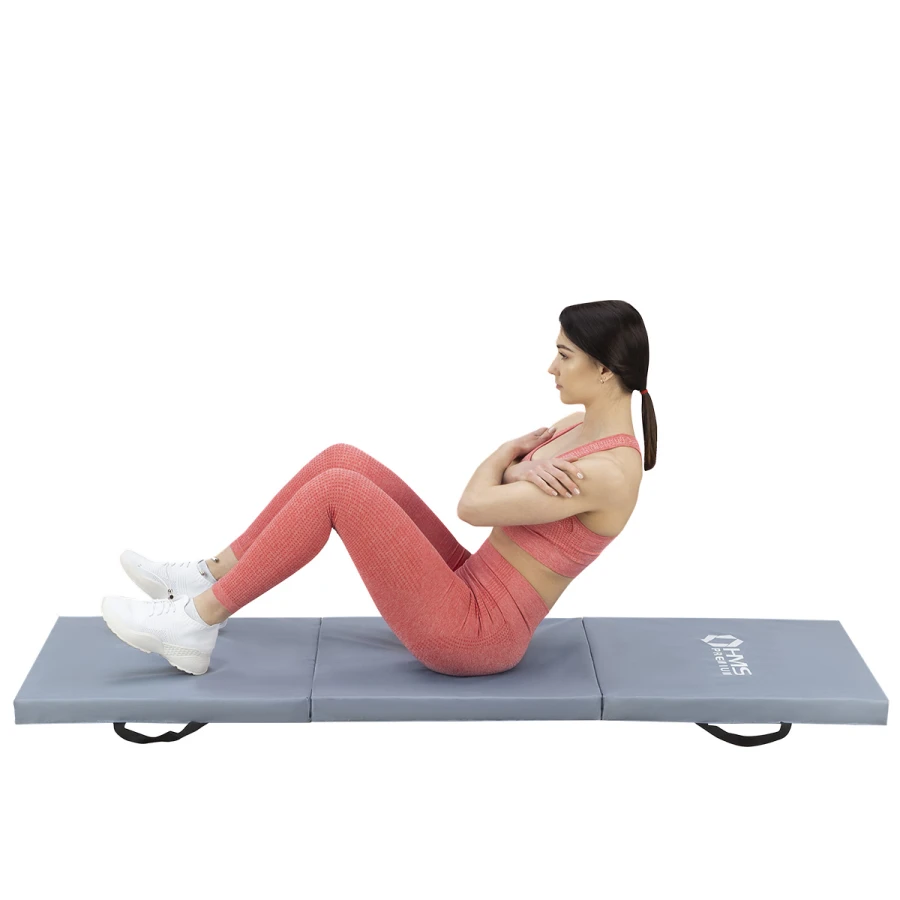 HMS Premium Opvouwbare Fitness Mat - Grijs
