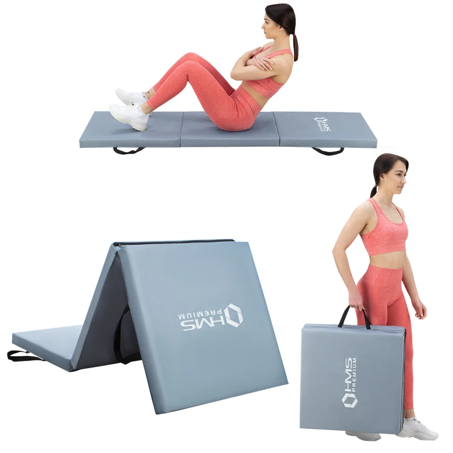 HMS Premium Opvouwbare Fitness Mat - Grijs