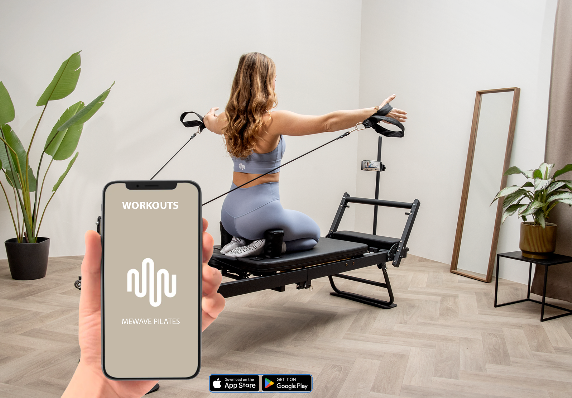 Mewave Pilates Reformer Pro Complete Set - Zwart