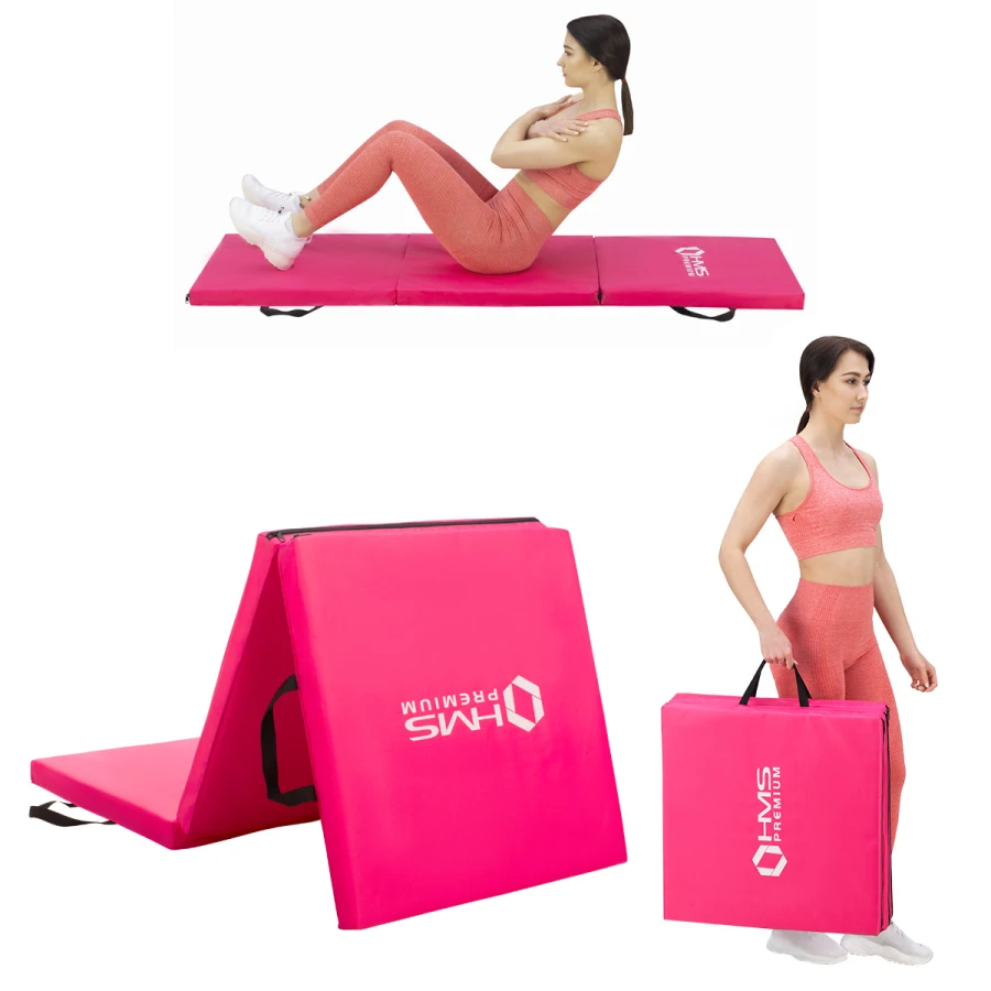 HMS Premium Opvouwbare Fitness Mat - Roze