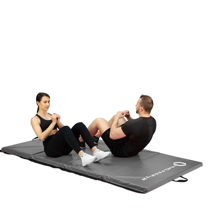 HMS Premium Opvouwbare Fitness Mat - Grijs