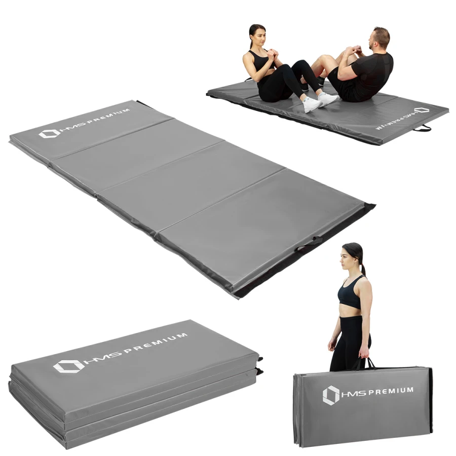 HMS Premium Opvouwbare Fitness Mat - Grijs