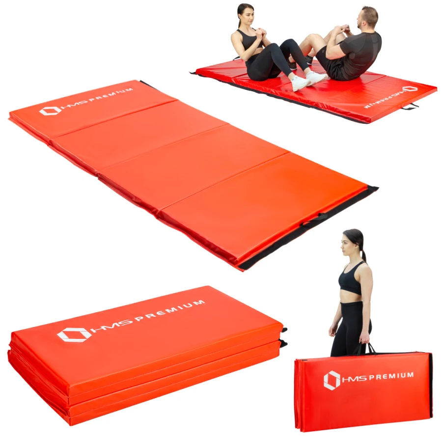 HMS Premium Opvouwbare Fitness Mat - Rood