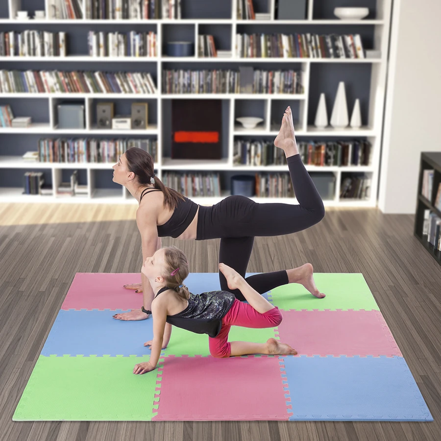 One Fitness Puzzelmat - Set van 9 - 10 mm - Multi