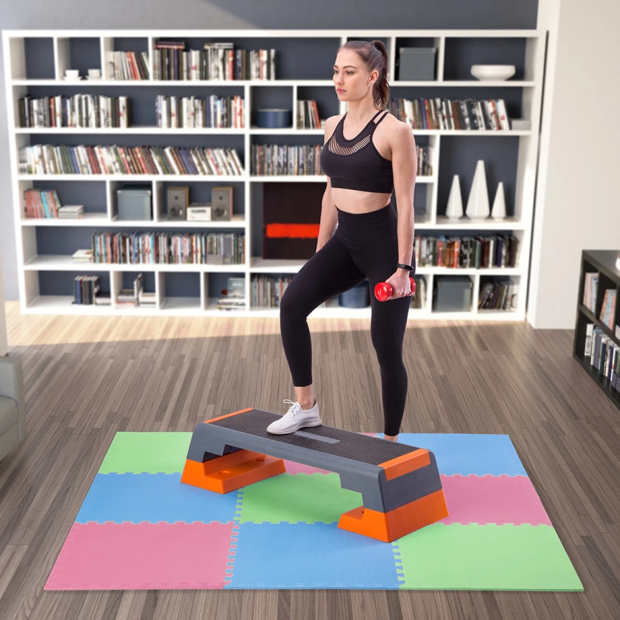 One Fitness Puzzelmat - Set van 9 - 10 mm - Multi