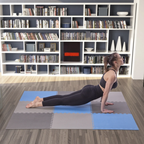 One Fitness Puzzelmat - Set van 9 - 10 mm - Blauw/Grijs