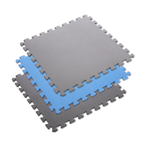 One Fitness Puzzelmat - Set van 9 - 10 mm - Blauw/Grijs