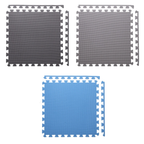 One Fitness Puzzelmat - Set van 9 - 10 mm - Blauw/Grijs