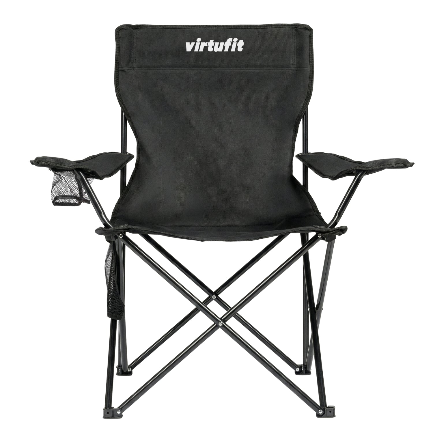 VirtuFit Opvouwbare Camping Stoel - Zwart - Set van 2
