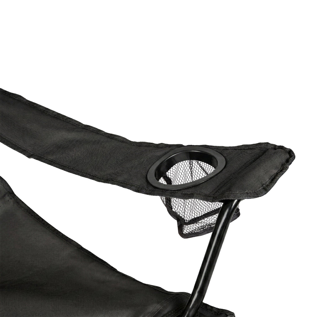 VirtuFit Campingstoel opvouwbaar met voetsteun - Strandstoel - Zwart