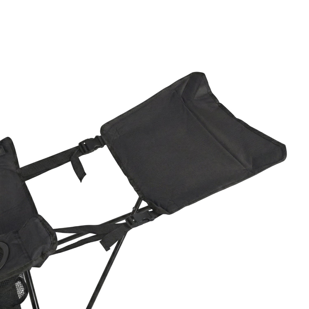 VirtuFit Campingstoel opvouwbaar met voetsteun - Strandstoel - Zwart - Set van 2