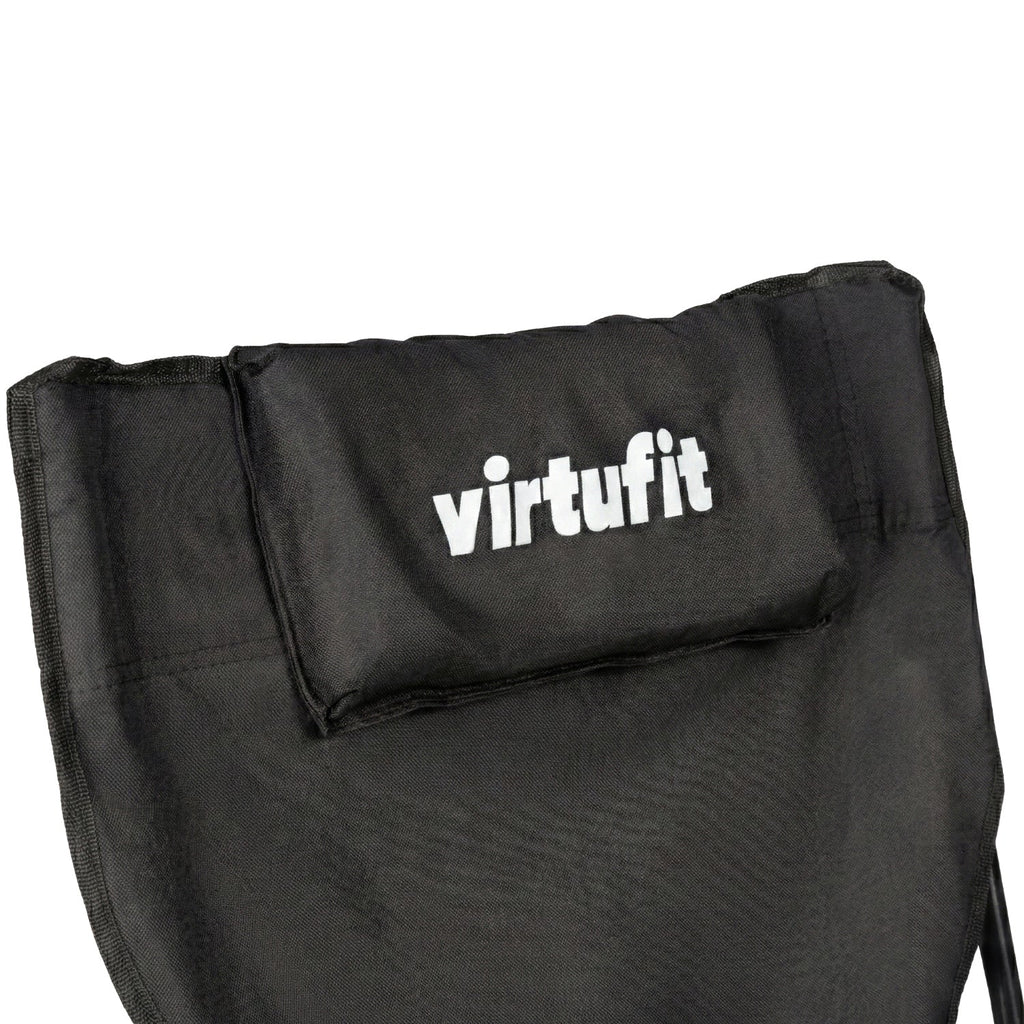 VirtuFit Campingstoel opvouwbaar met voetsteun - Strandstoel - Zwart