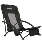 VirtuFit Strandstoel opvouwbaar - Campingstoel - Zwart