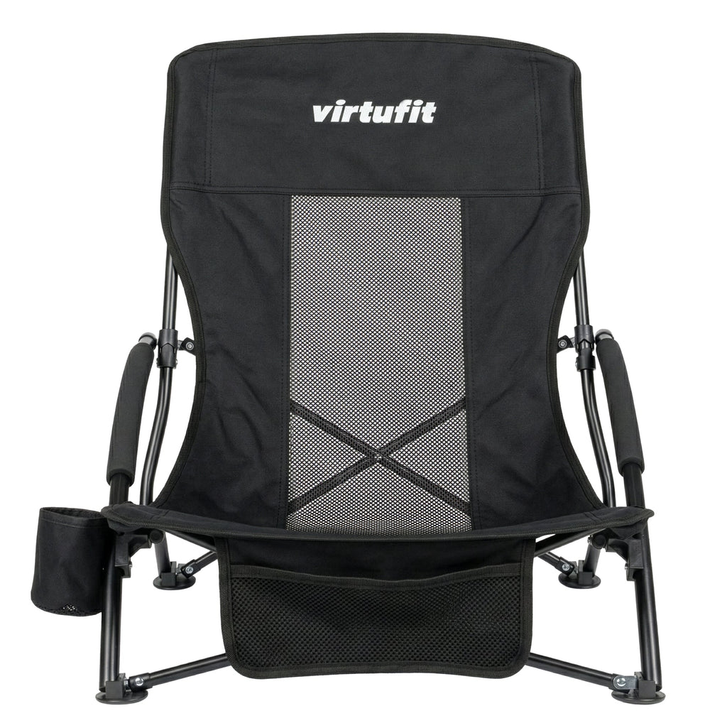 VirtuFit Strandstoel opvouwbaar - Campingstoel - Zwart