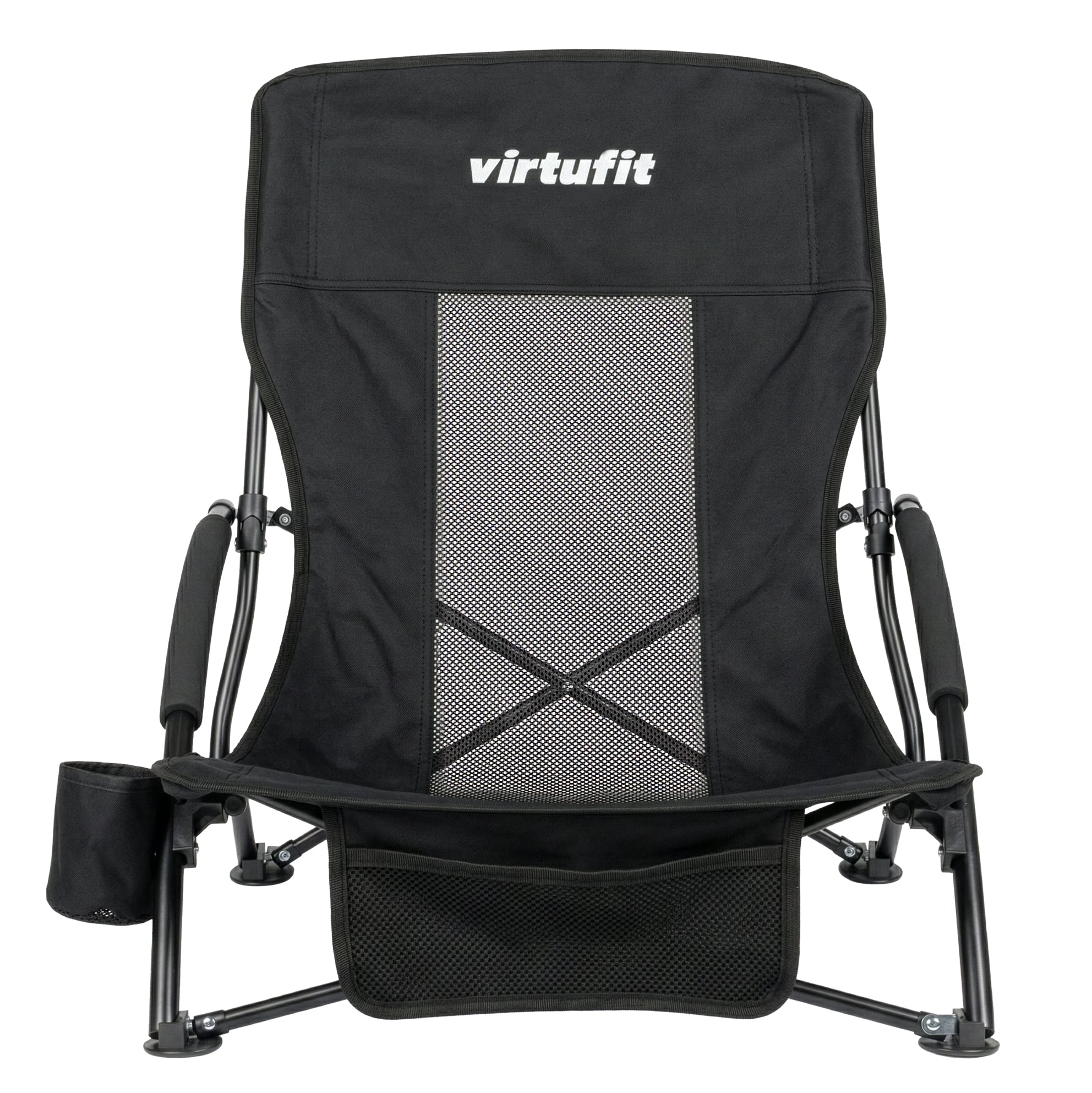 VirtuFit Strandstoel opvouwbaar - Campingstoel - Zwart
