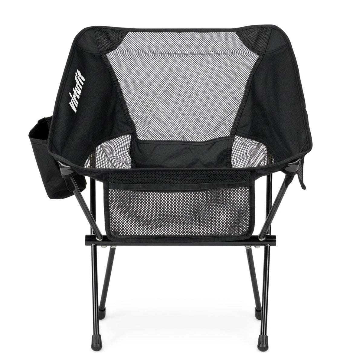 VirtuFit Camping Stoel Compact - Strandstoel - Opvouwbaar - Zwart - Tweedekans