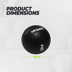 VirtuFit Medizinball Pro - Medizinball - 2 kg - Gummi - Schwarz
