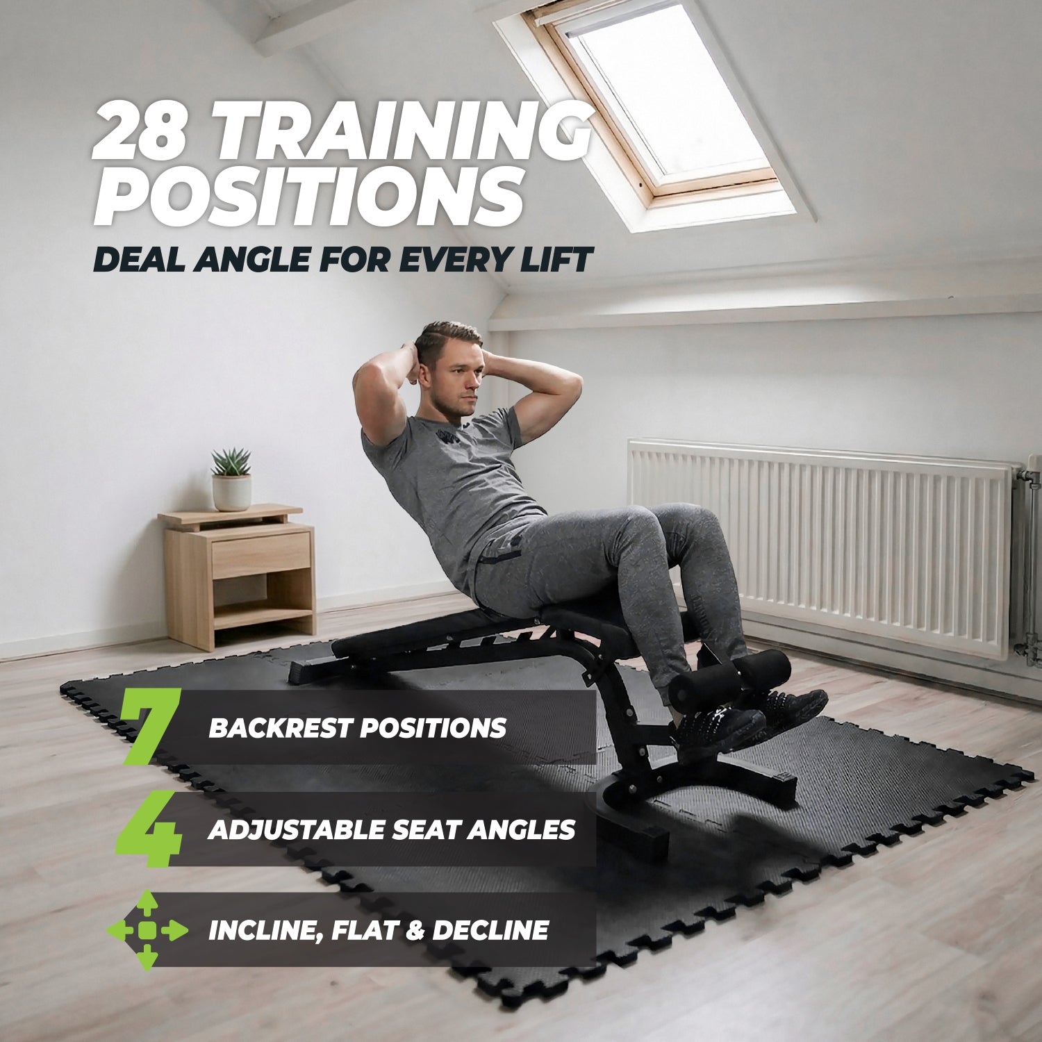 VirtuFit Verstelbare Fitnessbank Pro - Zwart