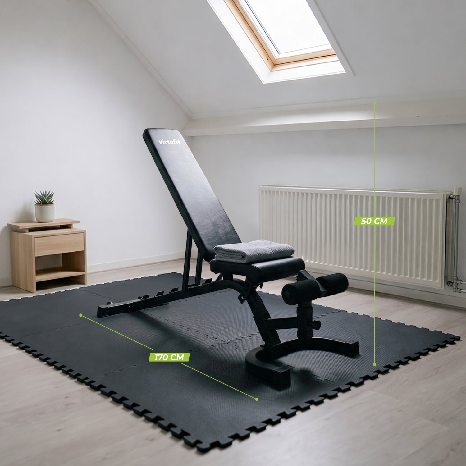 VirtuFit Verstelbare Fitnessbank Pro - Zwart