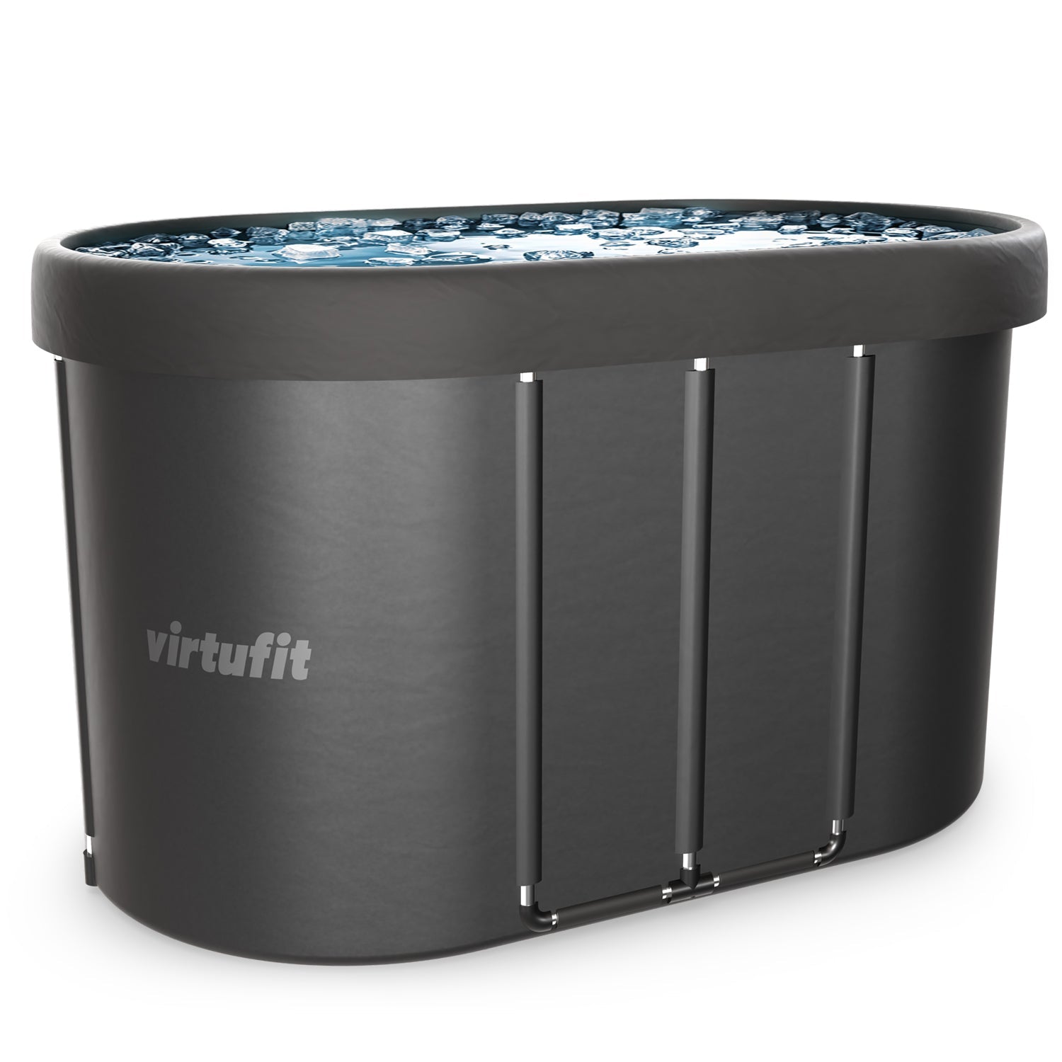 VirtuFit IJsbad Ovaal - Antraciet - 500 Liter - Inclusief accessoires