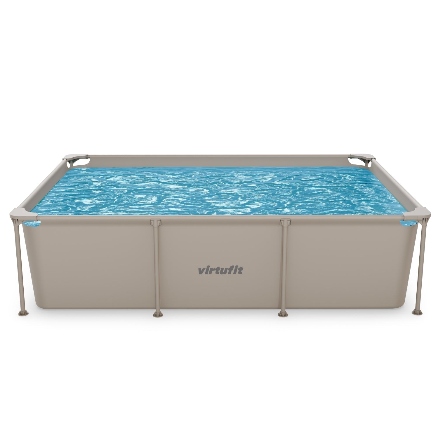 VirtuFit Rechthoekig Zwembad - 260 x 180 x 66 cm - Beige - Compleet Pakket
