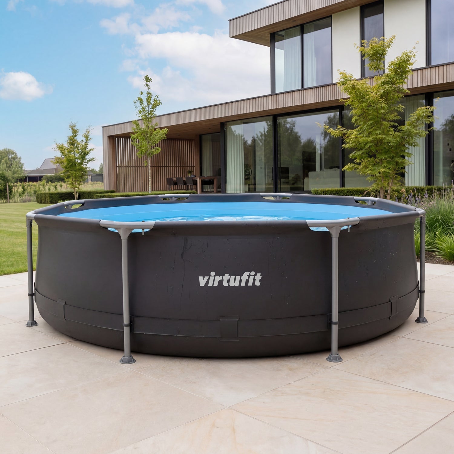 VirtuFit Rond Zwembad - Ø305 x 76 cm - Antraciet