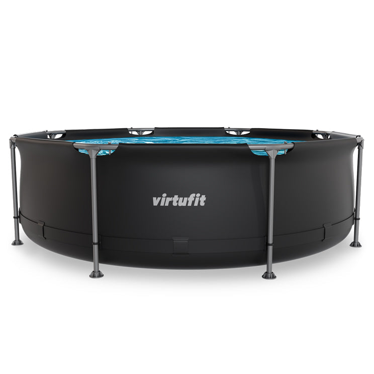 VirtuFit Rond Zwembad Ø244x 76 cm - Antraciet - Compleet pakket