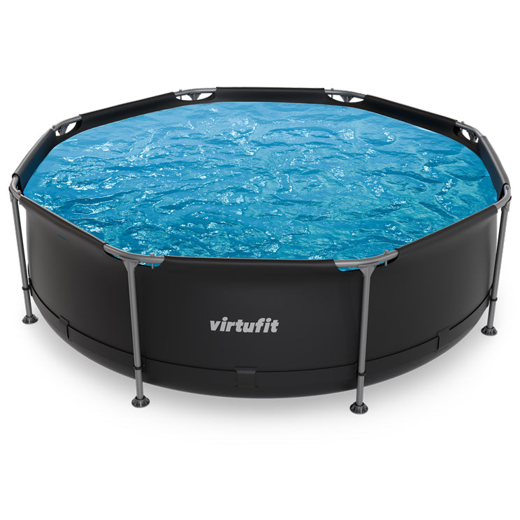 VirtuFit Rond Zwembad Ø244x 76 cm - Antraciet - Compleet pakket