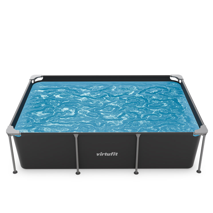 VirtuFit Rechthoekig Zwembad - 260 x 180 x 66 cm - Antraciet - Compleet Pakket