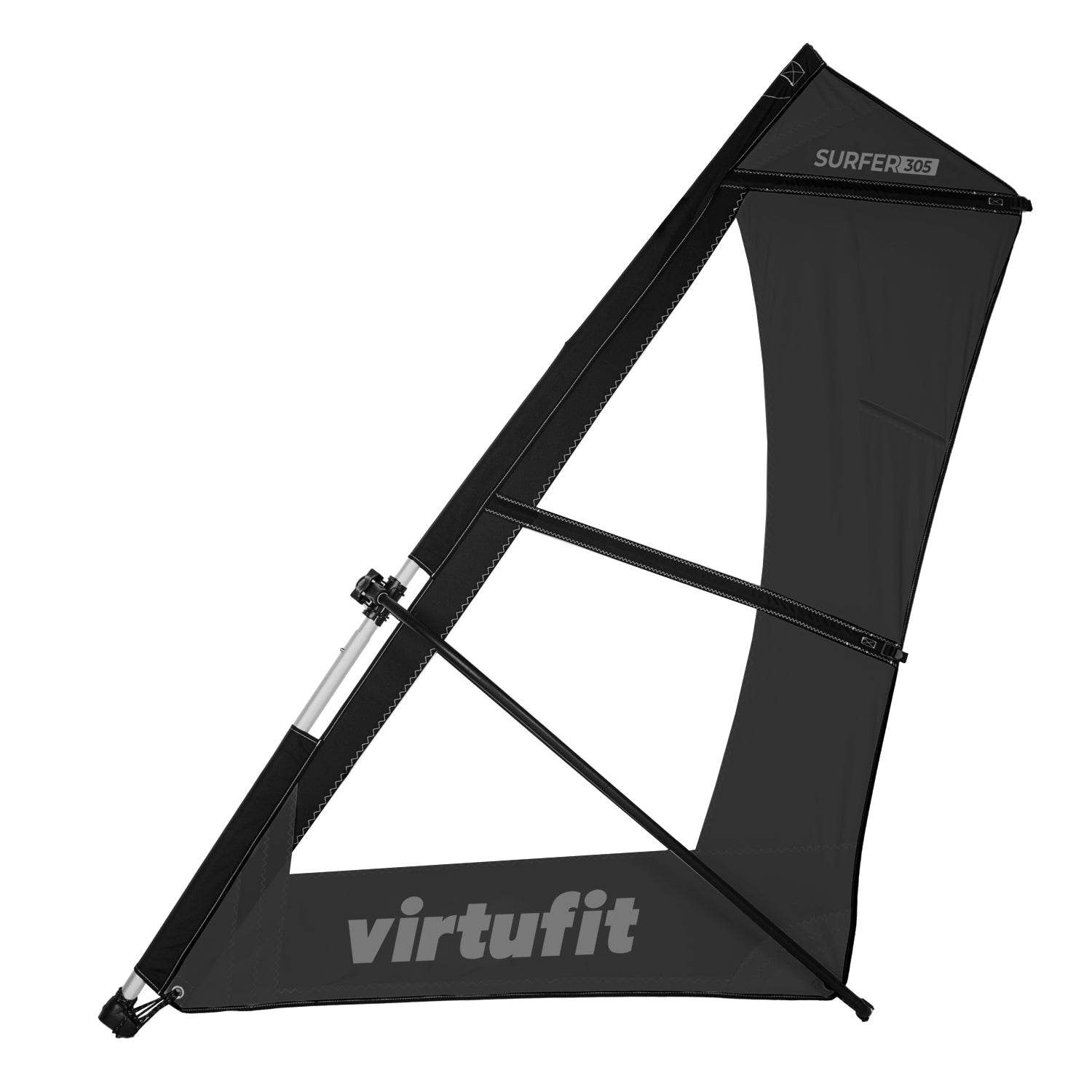 Virtufit Supboard Surfer 305 - Zwart - Inclusief Windzeil en accessoires
