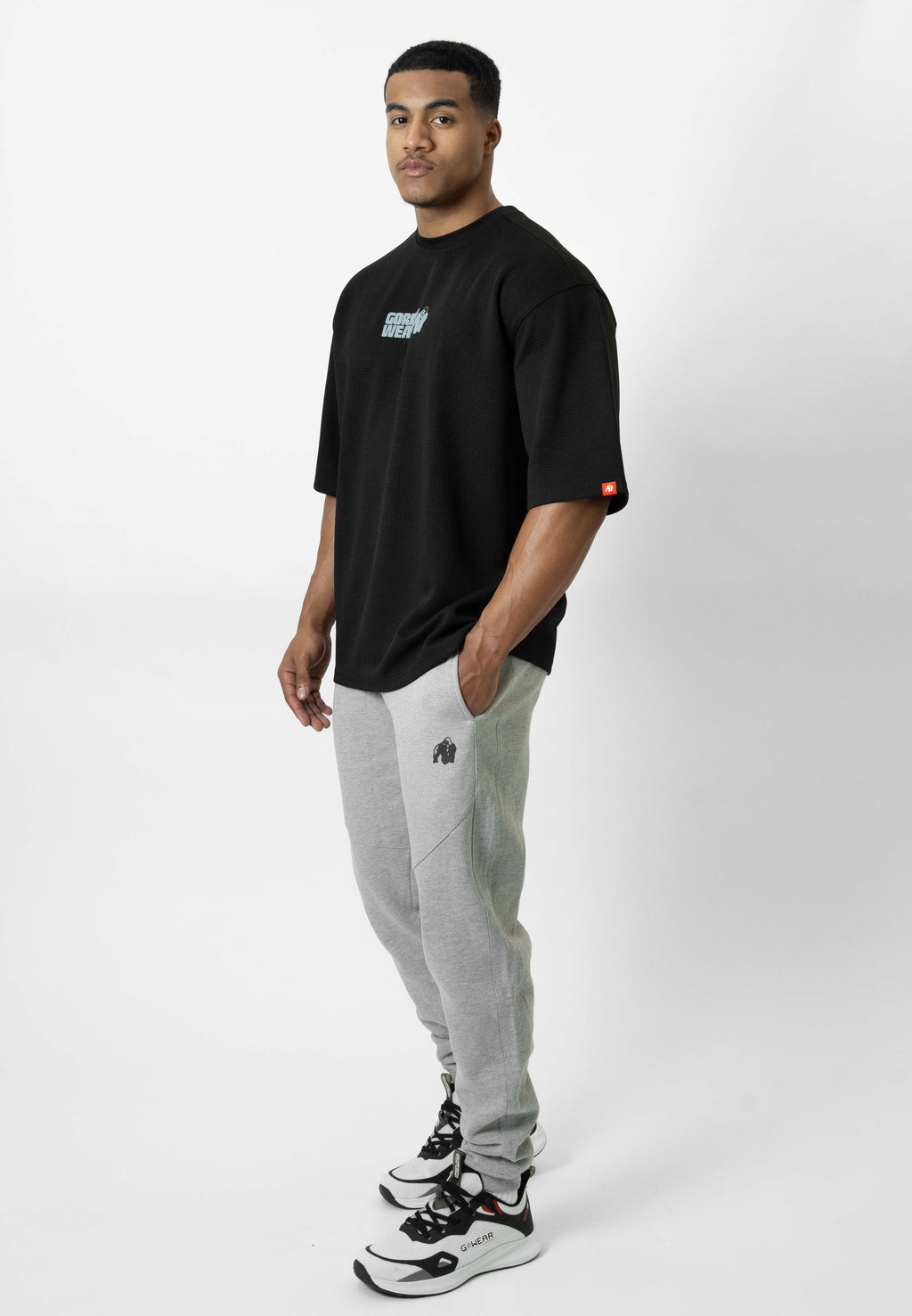 Gorilla Wear Idaho Oversized Waffle T-shirt - Zwart