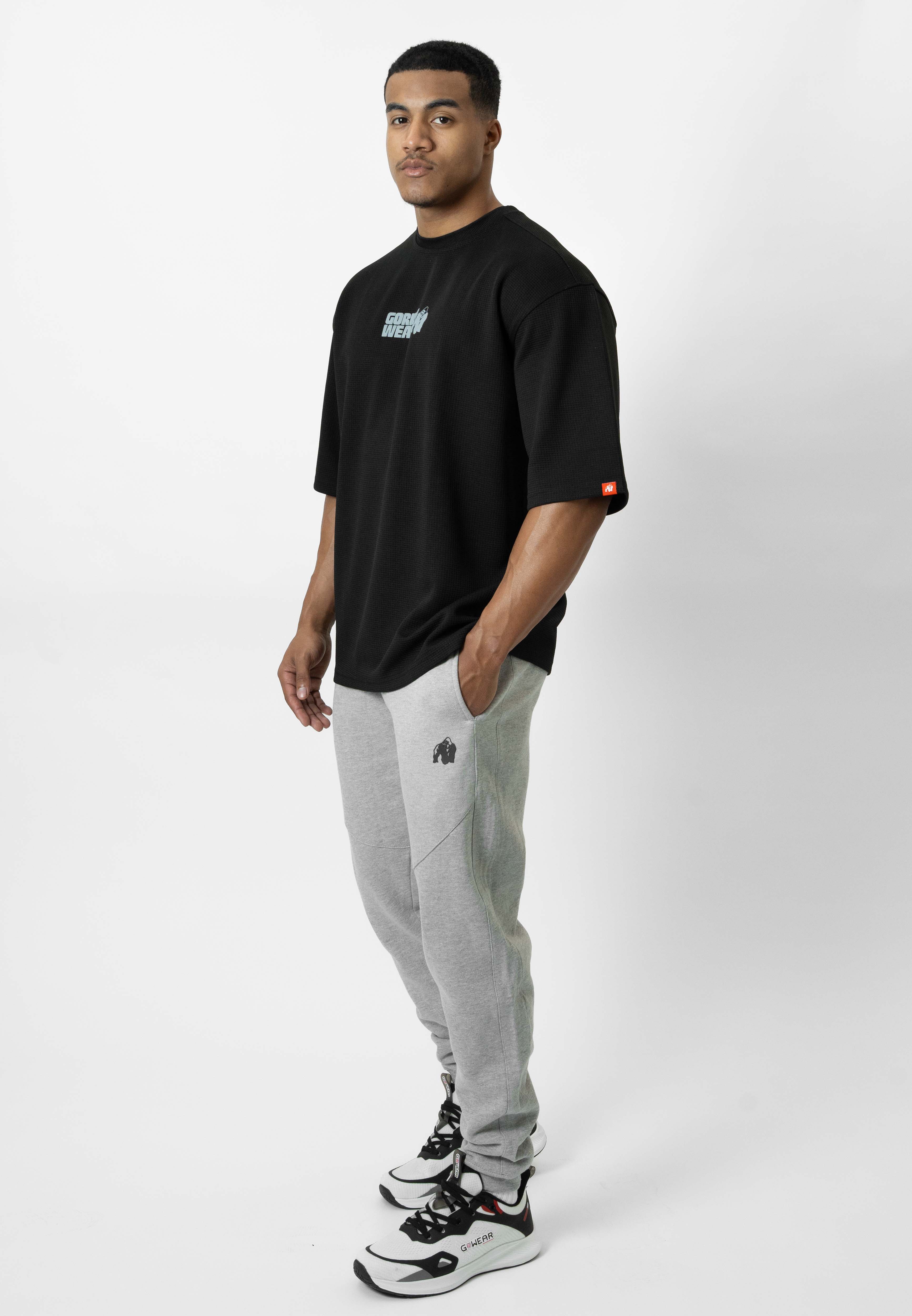 Gorilla Wear Idaho Oversized Waffle T-shirt - Zwart