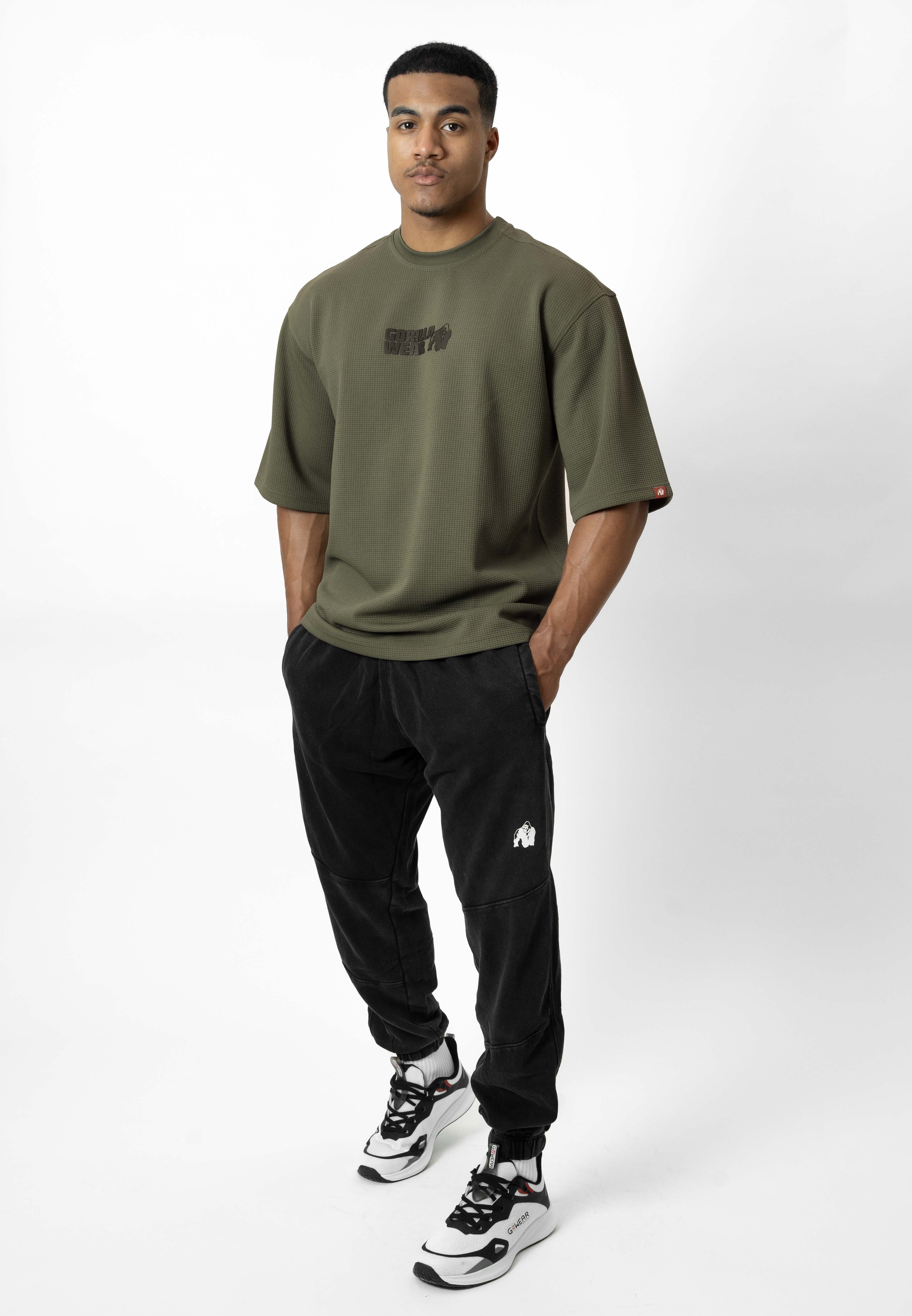 Gorilla Wear Idaho Oversized Waffle T-shirt - Legergroen